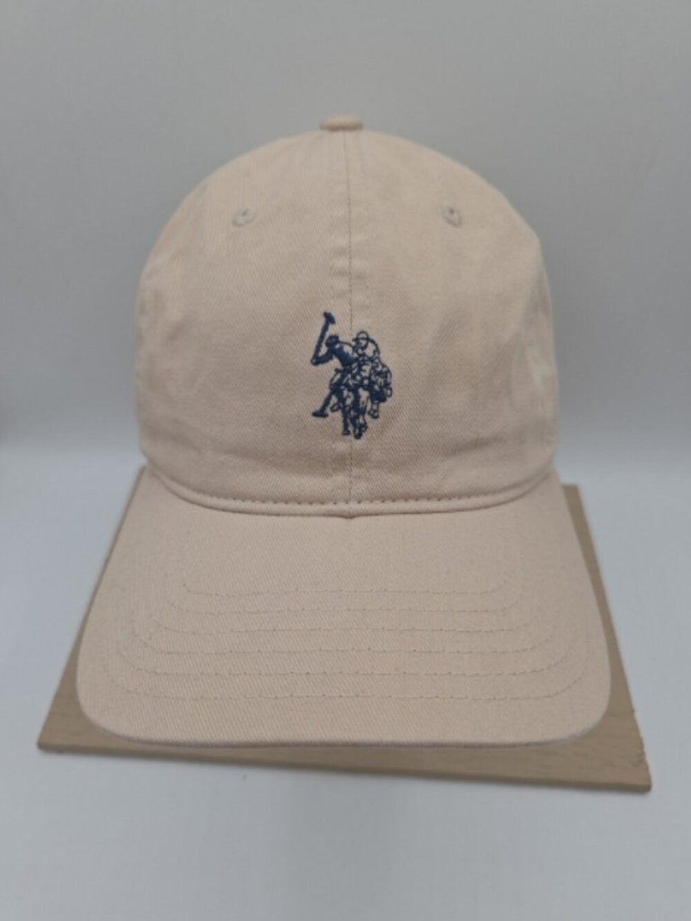 U.S. Polo Assn. Khaki Adjustable Dad Hat Strapback Embroidered Logo Cap